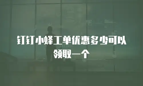钉钉小蜂工单优惠多少可以领取一个