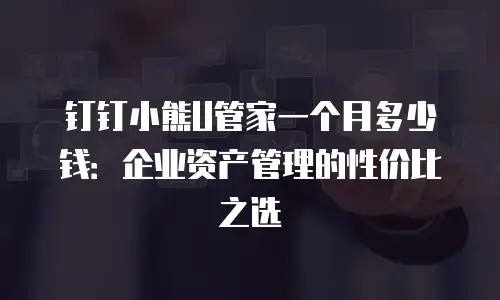 钉钉小熊U管家一个月多少钱：企业资产管理的性价比之选