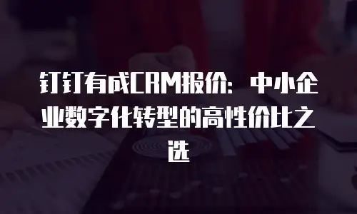 钉钉有成CRM报价：中小企业数字化转型的高性价比之选