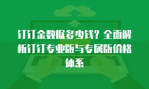 钉钉金数据多少钱？全面解析钉钉专业版与专属版价格体系