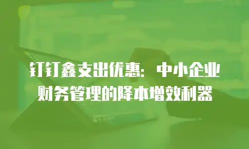 钉钉鑫支出优惠：中小企业财务管理的降本增效利器