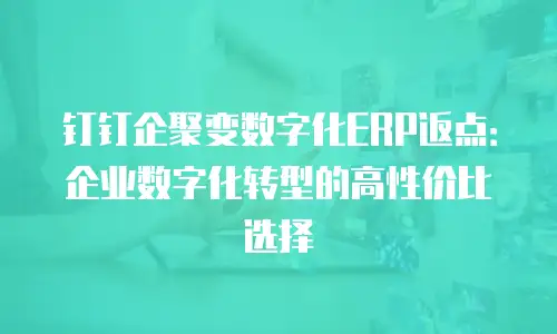 钉钉企聚变数字化ERP返点：企业数字化转型的高性价比选择