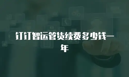 钉钉智运管货续费多少钱一年