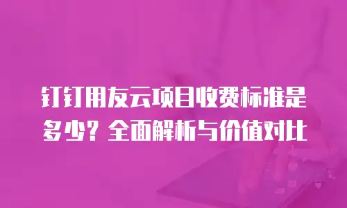 钉钉用友云项目收费标准是多少？全面解析与价值对比