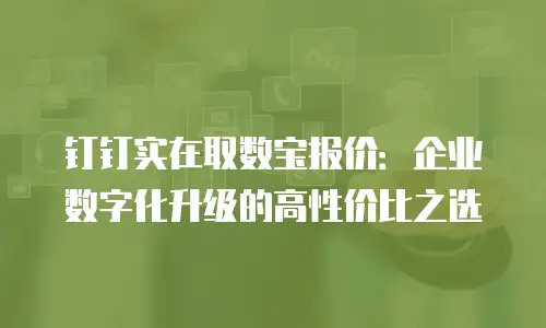 钉钉实在取数宝报价：企业数字化升级的高性价比之选