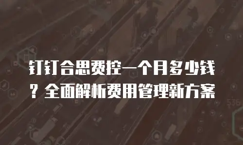 钉钉合思费控一个月多少钱？全面解析费用管理新方案