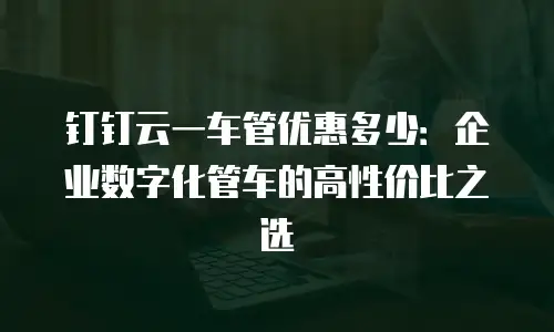 钉钉云一车管优惠多少：企业数字化管车的高性价比之选
