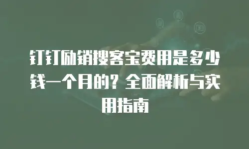 钉钉励销搜客宝费用是多少钱一个月的？全面解析与实用指南