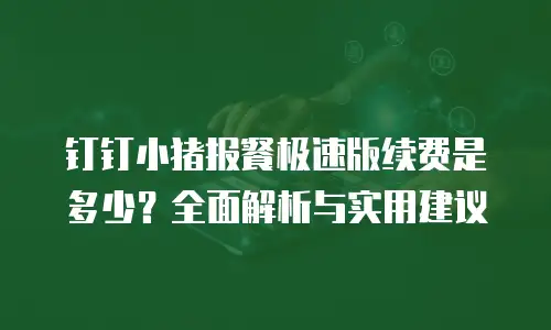 钉钉小猪报餐极速版续费是多少？全面解析与实用建议