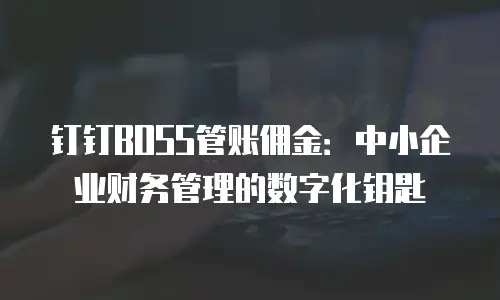 钉钉BOSS管账佣金：中小企业财务管理的数字化钥匙