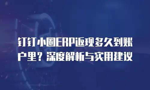 钉钉小圈ERP返现多久到账户里？深度解析与实用建议