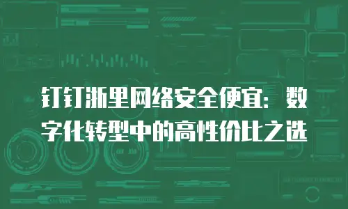 钉钉浙里网络安全便宜：数字化转型中的高性价比之选