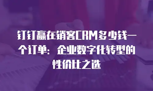 钉钉赢在销客CRM多少钱一个订单：企业数字化转型的性价比之选