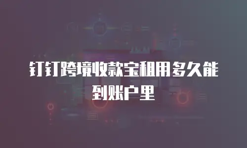 钉钉跨境收款宝租用多久能到账户里