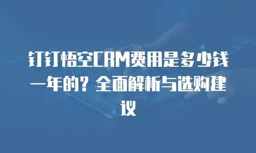 钉钉悟空CRM费用是多少钱一年的？全面解析与选购建议
