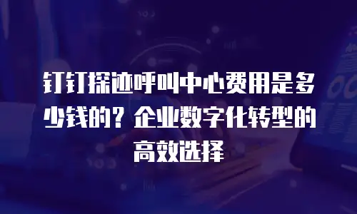 钉钉探迹呼叫中心费用是多少钱的？企业数字化转型的高效选择