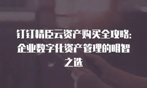 钉钉精臣云资产购买全攻略：企业数字化资产管理的明智之选