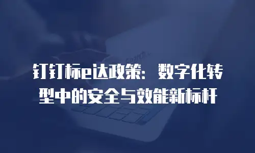 钉钉标e达政策：数字化转型中的安全与效能新标杆