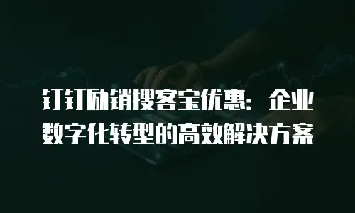 钉钉励销搜客宝优惠：企业数字化转型的高效解决方案