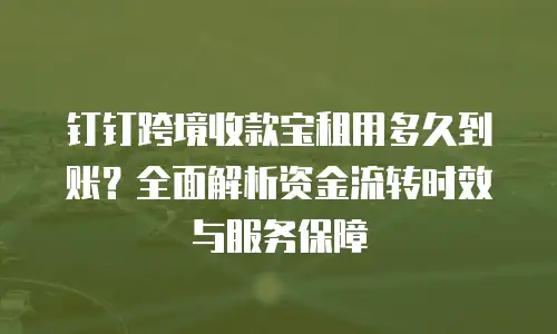 钉钉跨境收款宝租用多久到账？全面解析资金流转时效与服务保障
