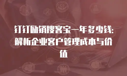 钉钉励销搜客宝一年多少钱：解析企业客户管理成本与价值