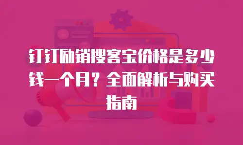 钉钉励销搜客宝价格是多少钱一个月？全面解析与购买指南