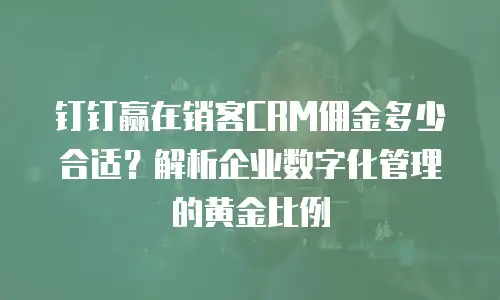 钉钉赢在销客CRM佣金多少合适？解析企业数字化管理的黄金比例