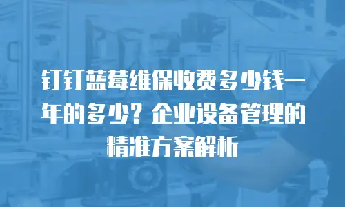钉钉蓝莓维保收费多少钱一年的多少？企业设备管理的精准方案解析