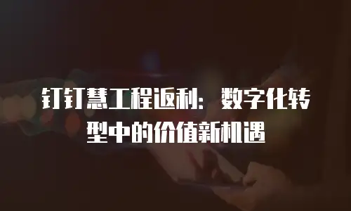 钉钉慧工程返利：数字化转型中的价值新机遇