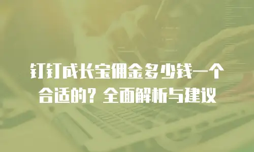 钉钉成长宝佣金多少钱一个合适的？全面解析与建议