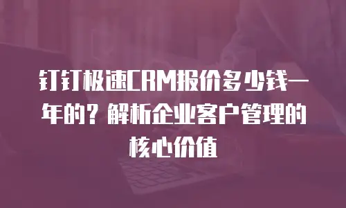 钉钉极速CRM报价多少钱一年的？解析企业客户管理的核心价值