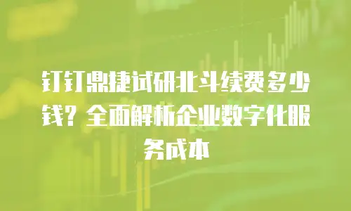 钉钉鼎捷试研北斗续费多少钱？全面解析企业数字化服务成本