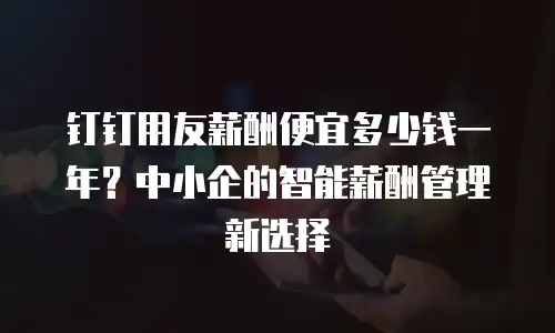 钉钉用友薪酬便宜多少钱一年？中小企的智能薪酬管理新选择