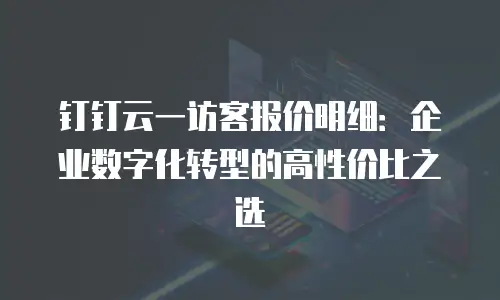 钉钉云一访客报价明细：企业数字化转型的高性价比之选