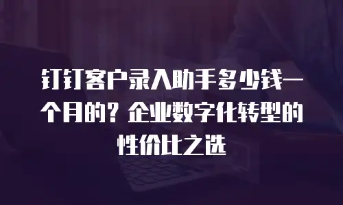 钉钉客户录入助手多少钱一个月的？企业数字化转型的性价比之选
