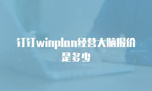 钉钉winplan经营大脑报价是多少