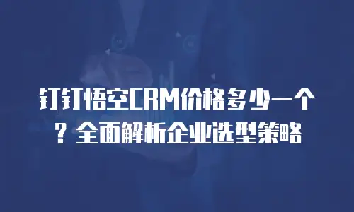 钉钉悟空CRM价格多少一个？全面解析企业选型策略