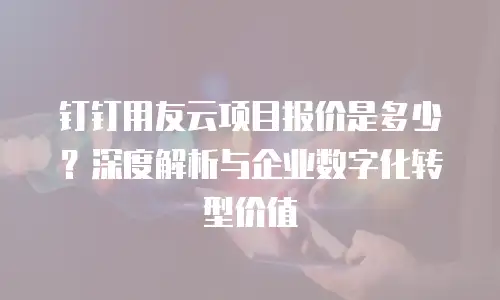 钉钉用友云项目报价是多少？深度解析与企业数字化转型价值