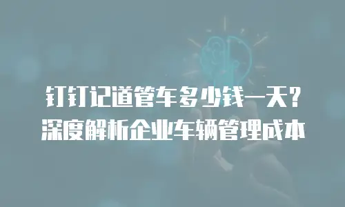 钉钉记道管车多少钱一天？深度解析企业车辆管理成本