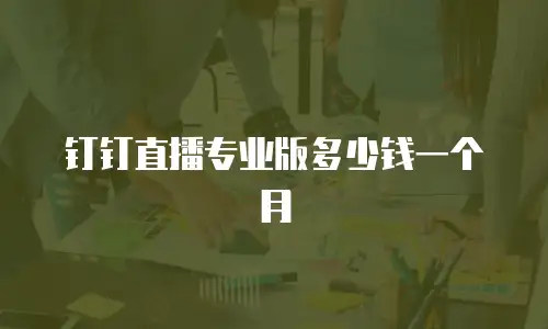 钉钉直播专业版多少钱一个月