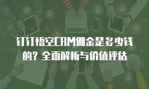 钉钉悟空CRM佣金是多少钱的？全面解析与价值评估