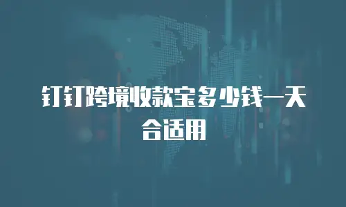 钉钉跨境收款宝多少钱一天合适用