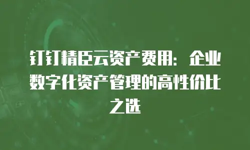 钉钉精臣云资产费用：企业数字化资产管理的高性价比之选