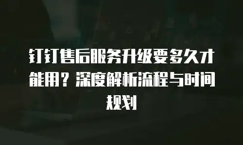 钉钉售后服务升级要多久才能用？深度解析流程与时间规划