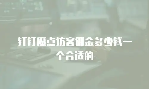 钉钉魔点访客佣金多少钱一个合适的