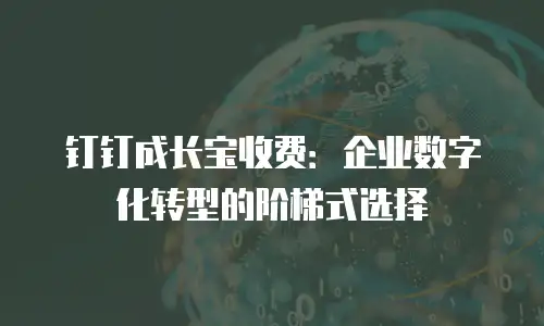 钉钉成长宝收费：企业数字化转型的阶梯式选择