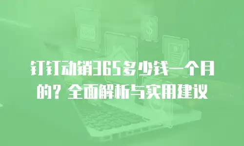 钉钉动销365多少钱一个月的？全面解析与实用建议