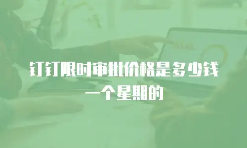 钉钉限时审批价格是多少钱一个星期的