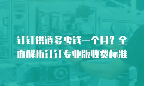 钉钉供链多少钱一个月？全面解析钉钉专业版收费标准