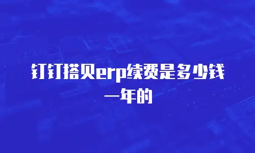 钉钉搭贝erp续费是多少钱一年的